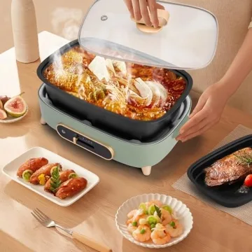 SUSTEAS 2 in 1 Electric HotPot for Easy Cooking & BBQ