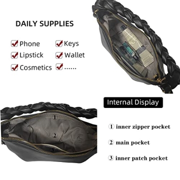 Cloud Pouch Bag Stylish Ruched Handbag for Women