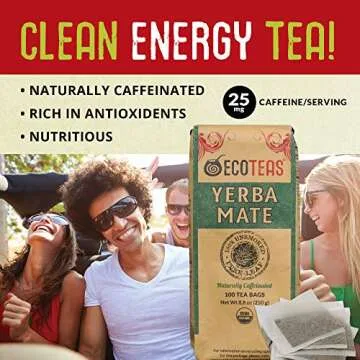 ECOTEAS Unsmoked Yerba Mate Tea Bags - Organic Energy Boost