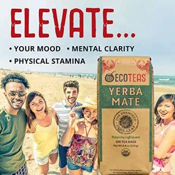 ECOTEAS Unsmoked Yerba Mate Tea Bags - Organic Energy Boost