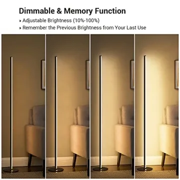 EDISHINE RGBW LED Corner Floor Lamp Dimmable Remote Control