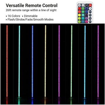 EDISHINE RGBW LED Corner Floor Lamp Dimmable Remote Control