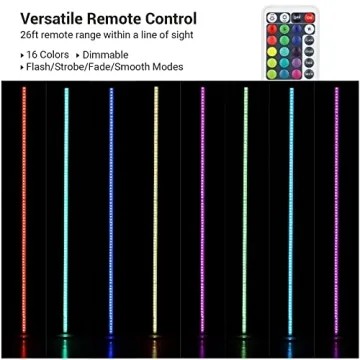 EDISHINE RGBW LED Corner Floor Lamp Dimmable Remote Control