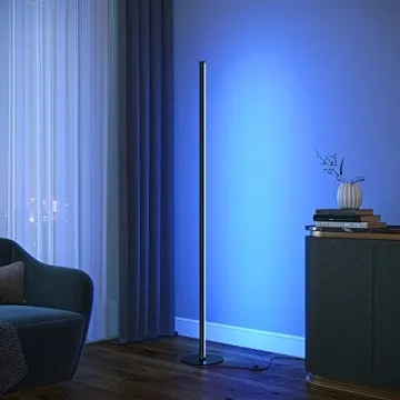 EDISHINE RGBW LED Corner Floor Lamp Dimmable Remote Control