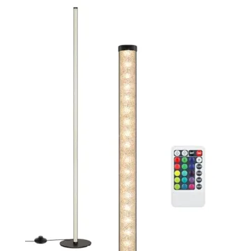 EDISHINE RGBW LED Corner Floor Lamp Dimmable Remote Control
