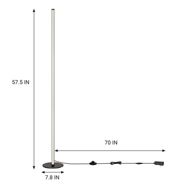 EDISHINE RGBW LED Corner Floor Lamp Dimmable Remote Control