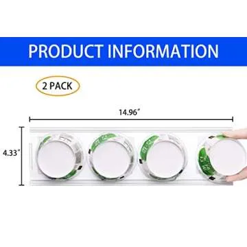 Samvitral Yogurt Organizer for Fridge,Slider Organizer,Refrigerator Organizer Storage, Simple Installation,Small Space Organization Space Saving,For 3.75" Yogurt - 2 Pack