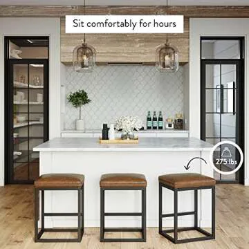 Nathan James Nelson Bar Stool - Sleek Design in Warm Brown/Black