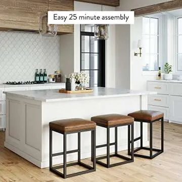 Nathan James Nelson Bar Stool - Sleek Design in Warm Brown/Black