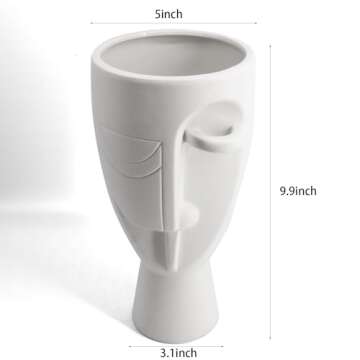 Face Art Vases, Delicately Carved Face Style Vases, Simple Ceramic Vases, Creative Floral Vases, Hom...