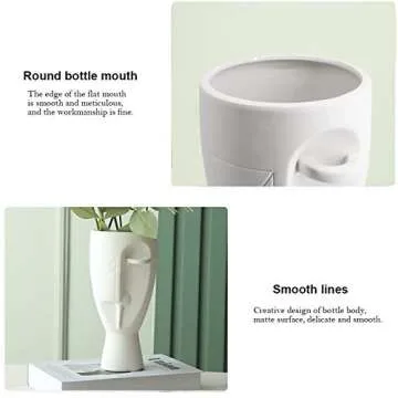 Face Art Vases - Delicately Carved Ceramic Decor