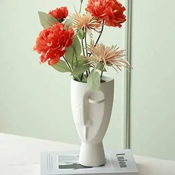 Face Art Vases - Delicately Carved Ceramic Decor