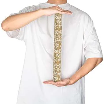 RUSPEPA Kraft Christmas Wrapping Paper Roll - Mini Roll - White Snowflake Design for Holiday Gift Wrap - 17 Inches X 32.8 Feet