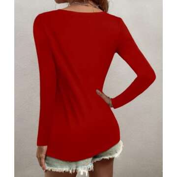 Elesomo Women’s V-Neck Cotton T-Shirt for Casual Wear