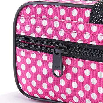 Beaumont Pink Polka Dot Flute Case with Shoulder Strap