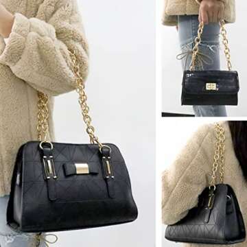 BEAULEGAN Purse Chain Handles Replacement for Handbag or Shoulder Bag 2 PCS, 15.7 Inch Long (Gold)