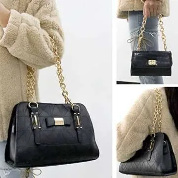 BEAULEGAN Purse Chain Handles Replacement for Handbag or Shoulder Bag 2 PCS, 15.7 Inch Long (Gold)