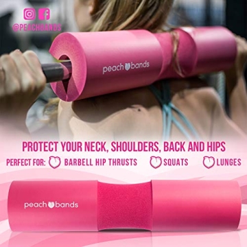 Peach Bands Barbell Pad with Secure Straps for Comfort