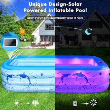 StarOcean Inflatable Pool with Lights, Upgraded Family Inflatable Swimming Pool for Kids,Adults, Blo...