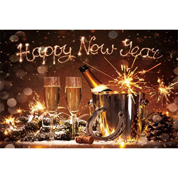 DASHAN 7x5ft Happy New Year 2024 Backdrop for Celebrations