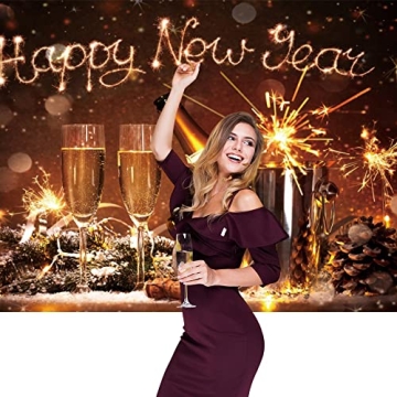 DASHAN 7x5ft Happy New Year 2024 Backdrop for Celebrations