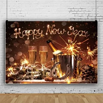DASHAN 7x5ft Happy New Year 2024 Backdrop for Celebrations