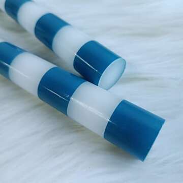 Striped Taper Candle White Candlestick - Gedengni Handcrafted Candles Unscented Wax Candles for Wedding Home Holiday Decor,2pcs