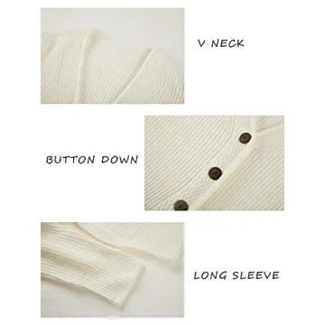 Febriajuce Women's Stylish Cropped Cardigan Sweater White