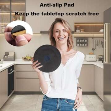 WLDDFF White Paper Towel Holder, Countertop Paper Towel Holder, Kitchen Tissue Holder with 2 Spoons, Stainless Steel Weighted Paper Towel Holder, Table Top Paper Towel Dispensers for Large Rolls