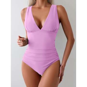 Eomenie Women's One Piece Swimsuit - Slimming Tummy Control Bathing Suit
