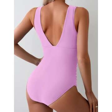 Eomenie Women's Slimming One Piece Swimsuit with Tummy Control