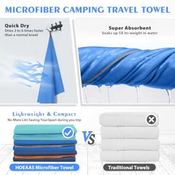 HOEAAS Compact Microfiber Quick Dry Travel Towels