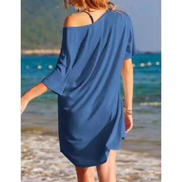 Ekouaer Womens Cotton V Neck Nightgown Sleepwear