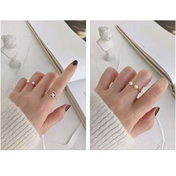 Dainty Shell Pearl Sterling Silver Ring for Women