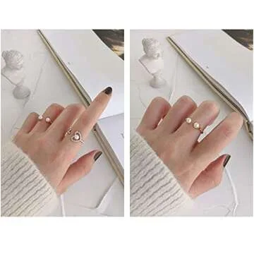 Dainty Shell Pearl Sterling Silver Ring for Women