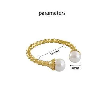 Dainty Shell Pearl Sterling Silver Ring for Women