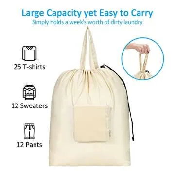 Durable GOGOODA Travel Laundry Bags - Foldable & XL Size