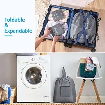 Durable GOGOODA Travel Laundry Bags - Foldable & XL Size