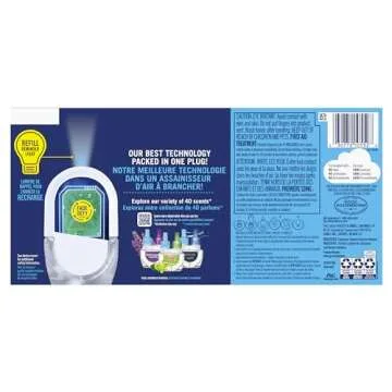 Febreze Plug In Air Freshener, Odor-Fighting Scented Oil Refill, Linen & Sky Scent, 4 Refills