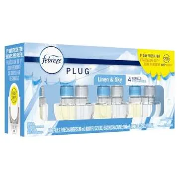 Febreze Linen & Sky Plug In Air Freshener - 4 Refills