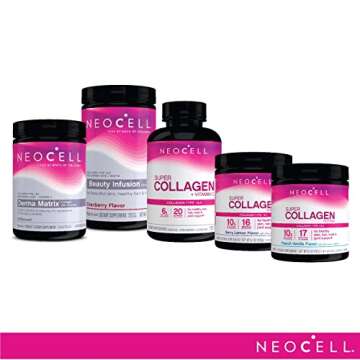 NeoCell Super Collagen Peptides, 10g Collagen Peptides per Serving, Gluten Free, Keto Friendly, Non-GMO, Grass Fed, Healthy Hair, Skin, Nails and Joints, Berry Lemon Powder, 6.7 oz., 1 Canister
