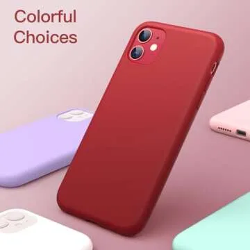 JETech Silicone Case for iPhone 11 (2019) 6.1-Inch, Silky-Soft Touch Full-Body Protective Case, Shockproof Cover with Microfiber Lining (Red)