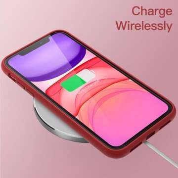 JETech Silicone Case for iPhone 11 (2019) 6.1-Inch, Silky-Soft Touch Full-Body Protective Case, Shockproof Cover with Microfiber Lining (Red)