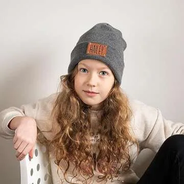 Dyoart Personalized Baby Beanie Hat - Custom Knit Apricot Beanie