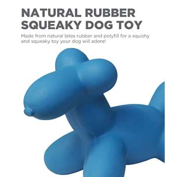 Outward Hound Latex Rubber Balloon Squeaky Dog Toy, Blue, Large