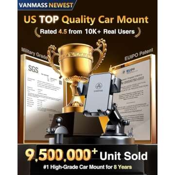 【2025 MAX Stable & Durable】Car Phone Holder VANMASS【Ultimate Military-Grade Suction】Cell Mou...