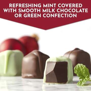 Fannie May, Premium Milk Chocolate, Mint Meltaways, Holiday Gift Box, 14 Oz