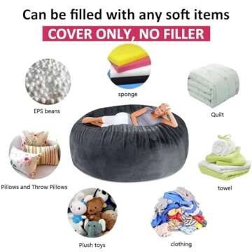 GQZGGXX 6ft Bean Bag Chair Cover - Cozy & Customizable