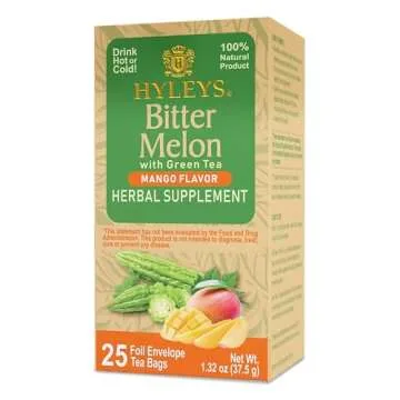 Hyleys Bitter Melon & Green Tea - Mango Flavor - 25 Tea Bags