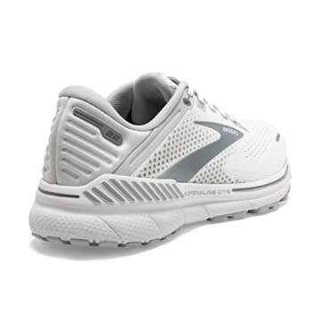 Brooks Women's Adrenaline GTS 22 Supportive Running Shoe - White/Oyster/Primer Grey - 9 Medium
